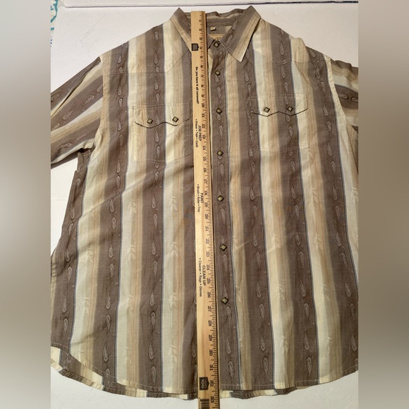 Vintage Scully Western SZ XXL Brown and White Casual Button Down Cowboy Shirt - Picture 10 of 11